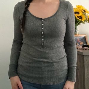 VS Silver Button Up Long Sleeve